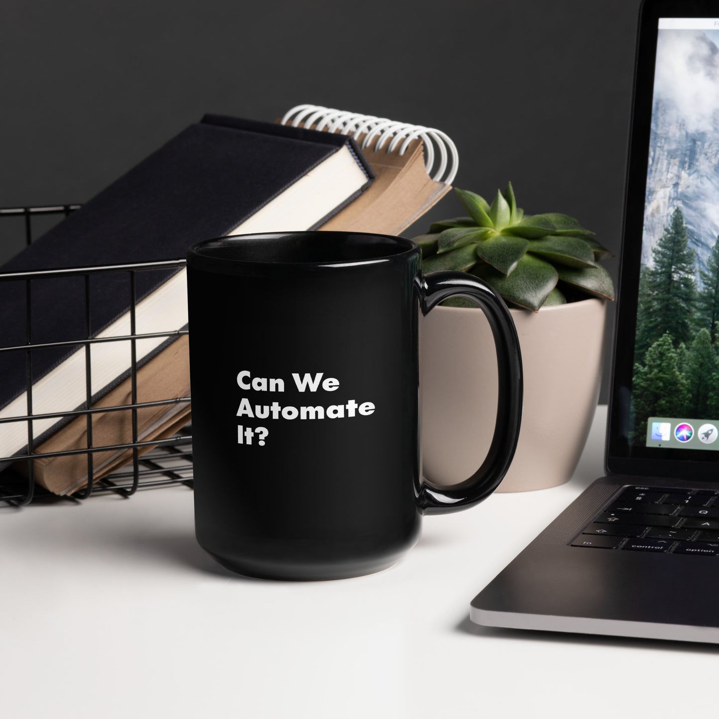 Can We Automate It Black Glossy 15oz Mug