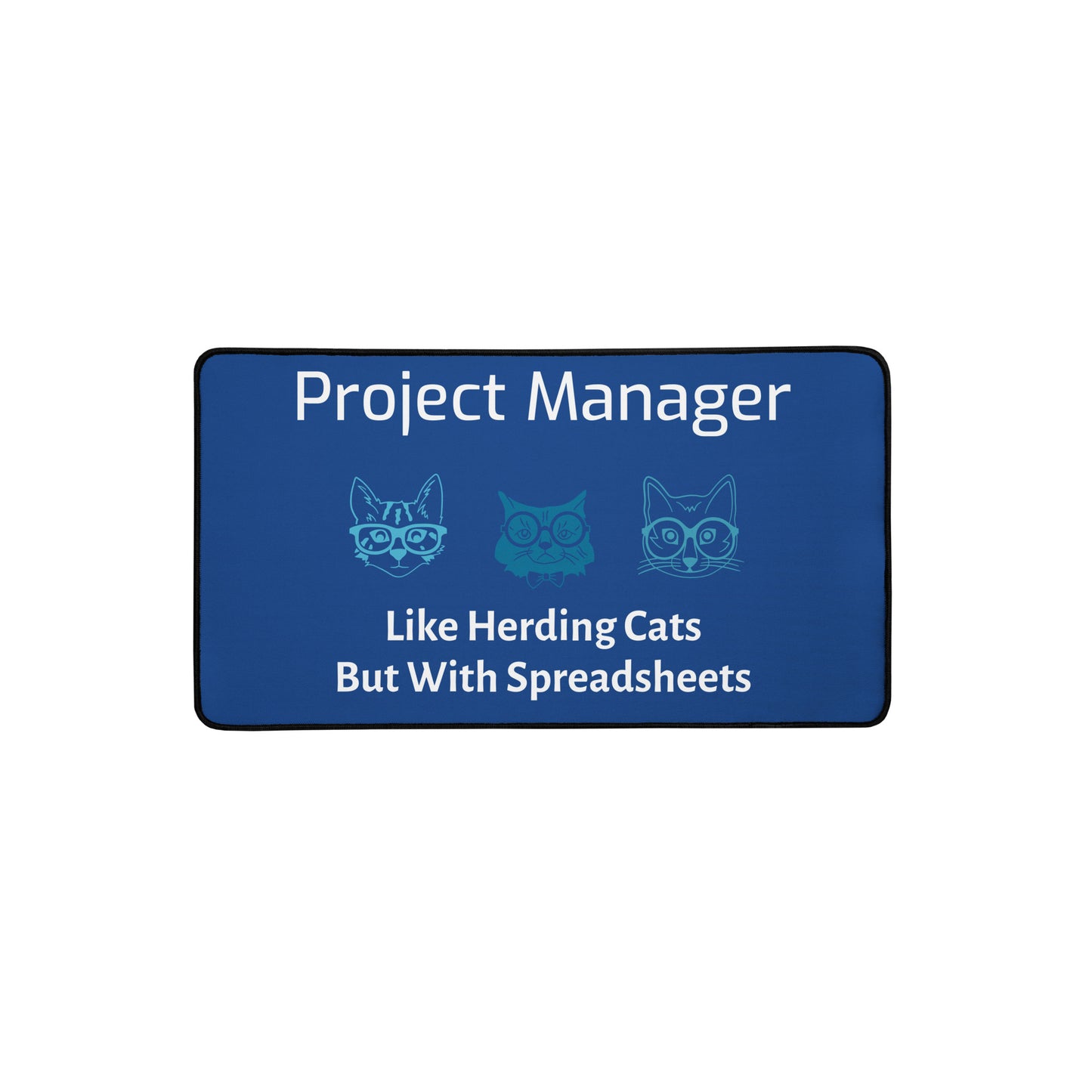 Large Blue Desk Mat for Project Managers