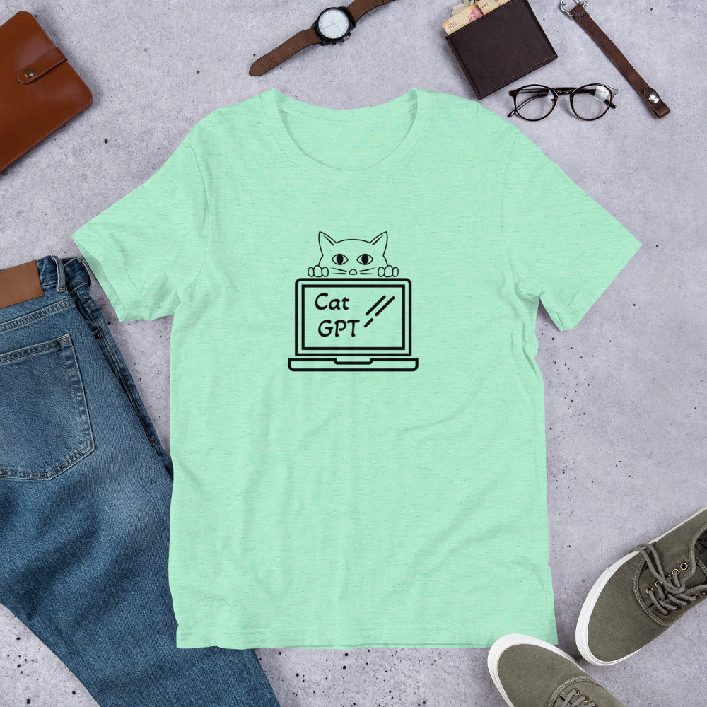 Cat GPT Funny Computer AI T-Shirt