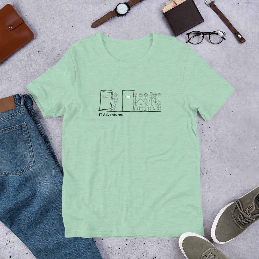 Women in IT Funny Bathroom Humor T-Shirt Funny Computer Shirt Geek Girls Gift Conference Tee