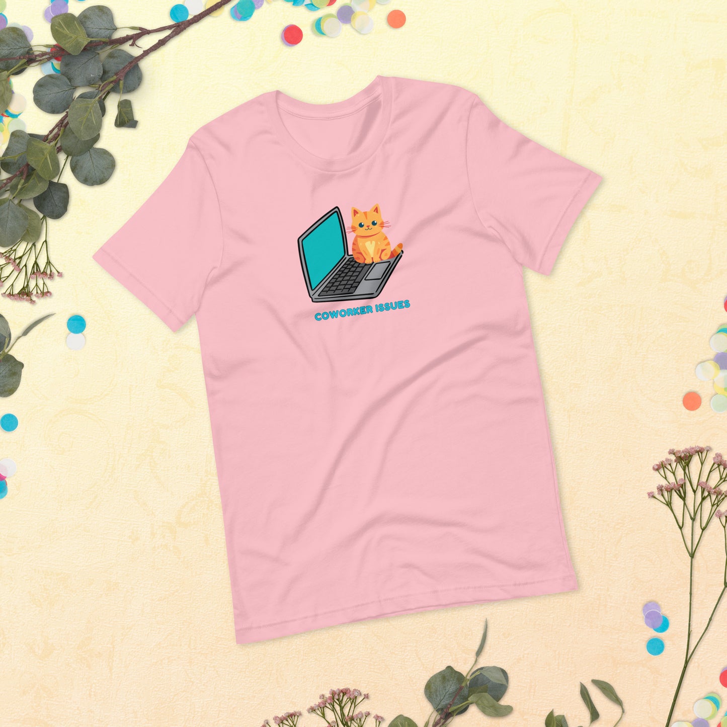 Funny Cat on a Laptop Coworker Issues Shirt