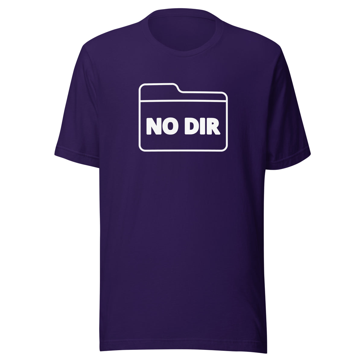 a T-Shirt that says NO DIR inside a folder graphic