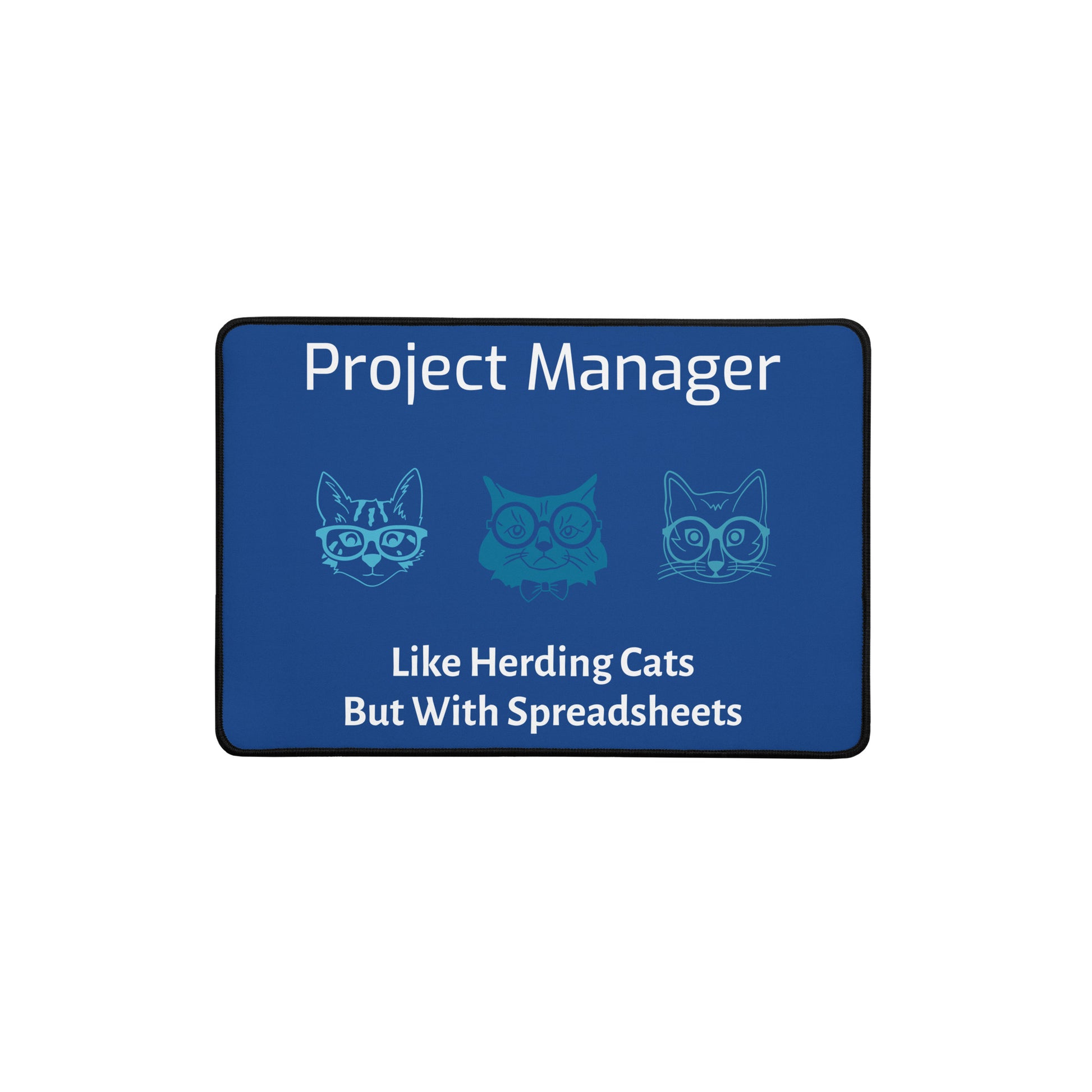 Large Blue Desk Mat for Project Managers