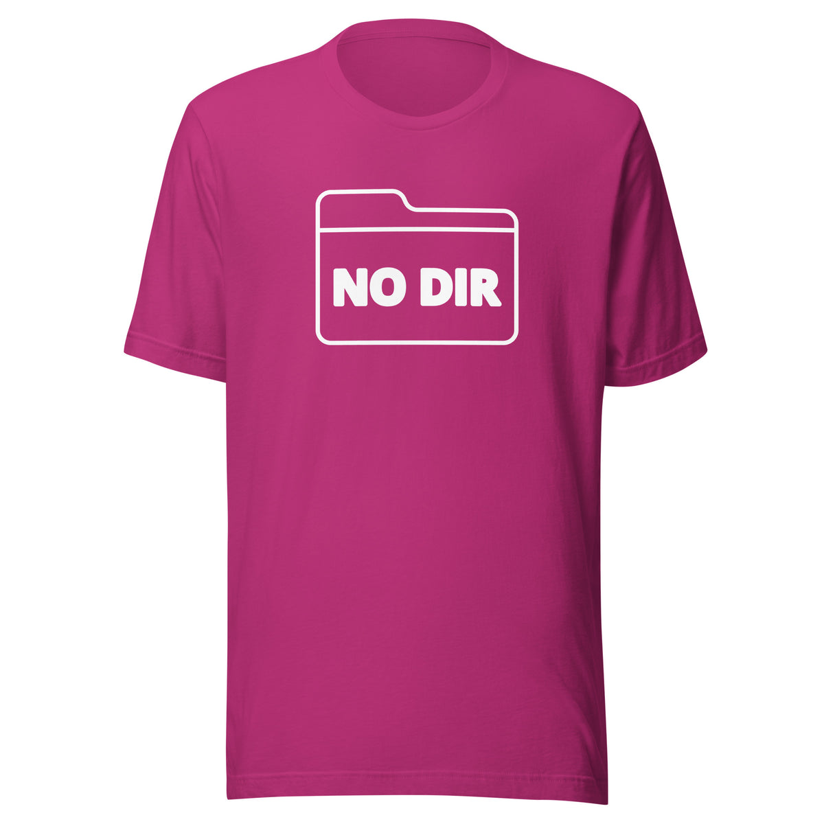 a T-Shirt that says NO DIR inside a folder graphic
