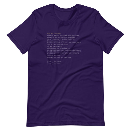 Purple Screen of Death PSOD Halloween costume shirt for VMware admins