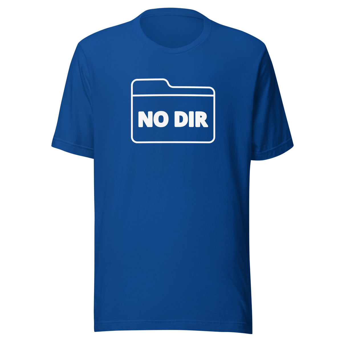 a T-Shirt that says NO DIR inside a folder graphic